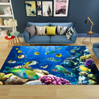 Sweet Animal Print Rug Multicolored Polypropylene Rug Polyester Non-Slip Back Washable Rug