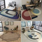 Western Bedroom Rug Multicolored Geometric Print Rug Synthetic Non-Slip Backing Pet-Friendly Indoor Rug