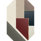 Western Bedroom Rug Multicolored Geometric Print Rug Synthetic Non-Slip Backing Pet-Friendly Indoor Rug