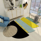 Western Bedroom Rug Multicolored Geometric Print Rug Synthetic Non-Slip Backing Pet-Friendly Indoor Rug