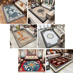 Classic Zen Print Rug Multicolor Chinese Rug Polypropylene Non-Slip Backing Pet-Friendly Stain-Resistant Rug for Home