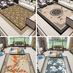 Classic Zen Print Rug Multicolor Chinese Rug Polypropylene Non-Slip Backing Pet-Friendly Stain-Resistant Rug for Home