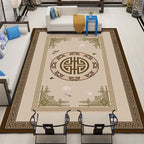 Classic Zen Print Rug Multicolor Chinese Rug Polypropylene Non-Slip Backing Pet-Friendly Stain-Resistant Rug for Home