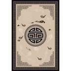 Classic Zen Print Rug Multicolor Chinese Rug Polypropylene Non-Slip Backing Pet-Friendly Stain-Resistant Rug for Home