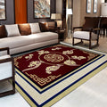 Classic Zen Print Rug Multicolor Chinese Rug Polypropylene Non-Slip Backing Pet-Friendly Stain-Resistant Rug for Home