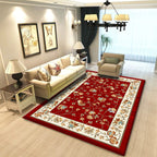 Multicolored living room rug Chinoiserie flower rug polypropylene machine washable stain resistant non-slip back rug
