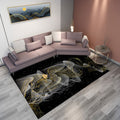 Classic Mountain Landscape Rug Multicolored Chinese Rug Synthetic Stain Resistant Washable Non-Slip Rug for Deco