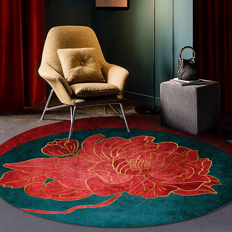 Classy Multi Color Asia Carpet Polyester Botanics Rug Stain Resistant Non-slip Back Machine Washable Carpet for Living Room