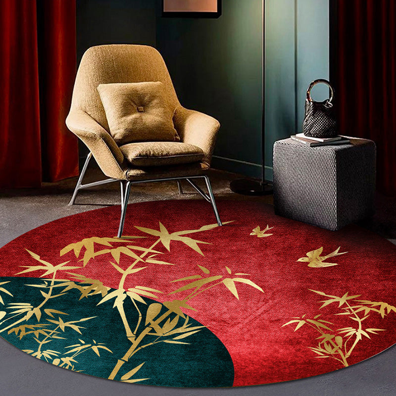Classy Multi Color Asia Carpet Polyester Botanics Rug Stain Resistant Non-slip Back Machine Washable Carpet for Living Room