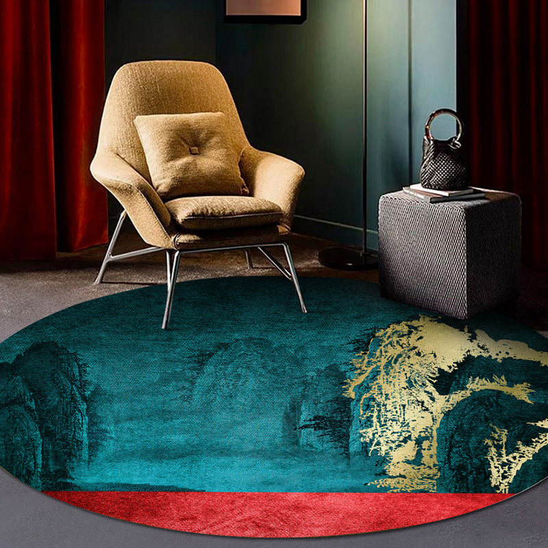 Classy Multi Color Asia Carpet Polyester Botanics Rug Stain Resistant Non-slip Back Machine Washable Carpet for Living Room
