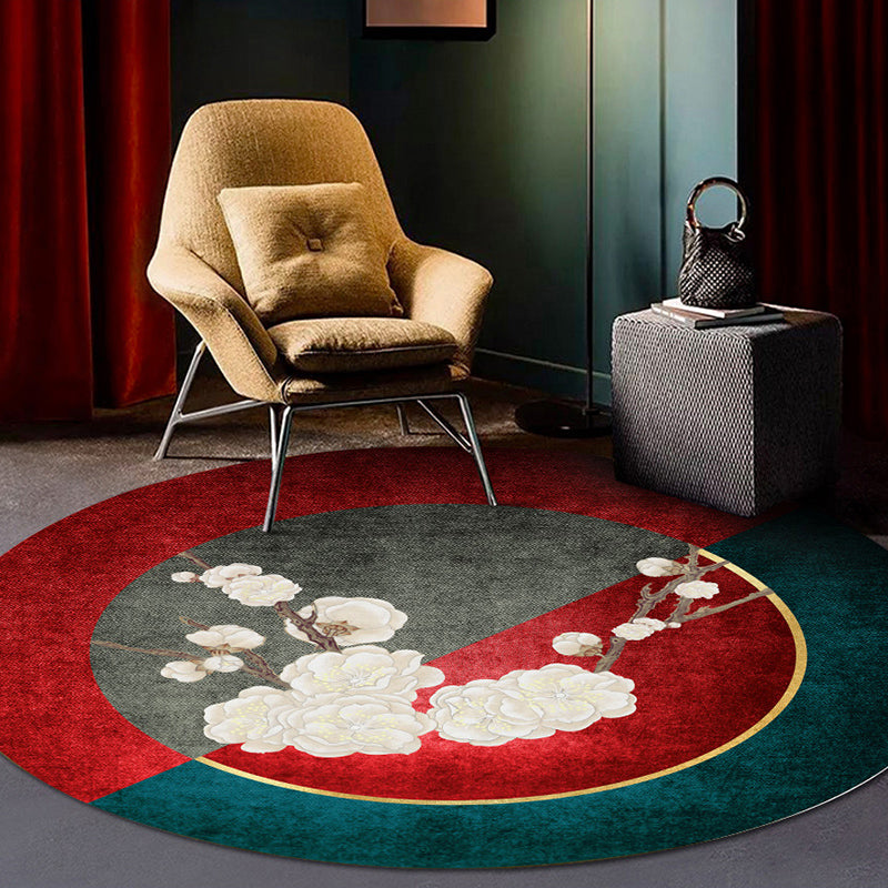 Classy Multi Color Asia Carpet Polyester Botanics Rug Stain Resistant Non-slip Back Machine Washable Carpet for Living Room
