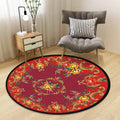 Chinoiserie Floral Rug Multicolor Polypropylene Rug Pet Friendly Non-Slip Back Stain Resistant Rug for the Drawing Room