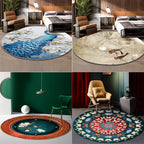 Classic Flower and Bird Carpet Multicolor Chinese Carpet Synthetic Non-Slip Back Stain-Resistant Carpet for Deco