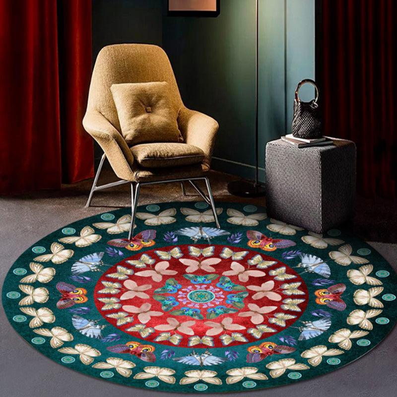 Classic Flower and Bird Carpet Multicolor Chinese Carpet Synthetic Non-Slip Back Stain-Resistant Carpet for Deco
