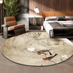 Classic Flower and Bird Carpet Multicolor Chinese Carpet Synthetic Non-Slip Back Stain-Resistant Carpet for Deco