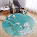 Oriental Living Room Rug Multicolored Plant Painting Rug Polyester Washable Pet Friendly Non-Slip Rug