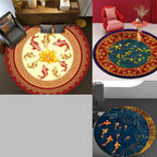 Chinese Landscape Print Rug Multicolor Polypropylene Rug Anti-Skid Back Stain Resistant Pet Friendly Rug for the Living Room