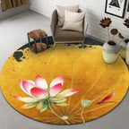 Chinese Landscape Print Rug Multicolor Polypropylene Rug Anti-Skid Back Stain Resistant Pet Friendly Rug for the Living Room
