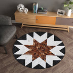 Multicolor Wood Look Geometric Carpet Cowhide Modern Carpet Stain Resistant Non-Slip Back Carpet for Home