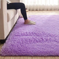 Fluffy Plain Rug Multi Colored Casual Rug Synthetic Washable Pet Friendly Non-slip Carpet for Living Room