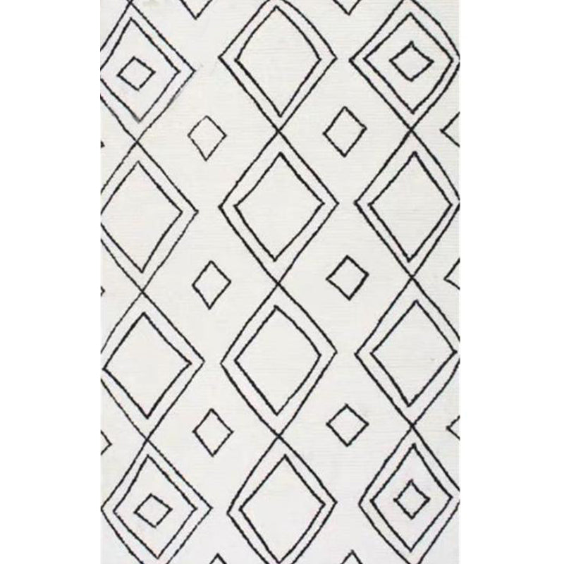 Minimalistic diamond lines art rug multi-colored Southwestern rug synthetic washable non-slip pet-friendly rug for living room