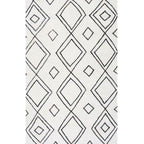 Minimalistic diamond lines art rug multi-colored Southwestern rug synthetic washable non-slip pet-friendly rug for living room