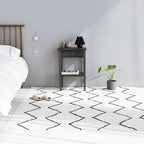 Minimalistic diamond lines art rug multi-colored Southwestern rug synthetic washable non-slip pet-friendly rug for living room
