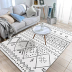 Native American Line Print Rug Multicolor Polypropylene Rug Pet Friendly Non-Slip Back Machine Washable Rug for Living Room