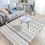 Native American Line Print Rug Multicolor Polypropylene Rug Pet Friendly Non-Slip Back Machine Washable Rug for Living Room