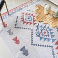 Chic Americana Rug Multicolored Geometric Rug Stain Resistant Non-Slip Back Washable Rug for Home