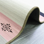 Primitive Tribal Rug Multicolor Geometry Rug Non-Slip Back Washable Stain Resistant Rug for Bedroom