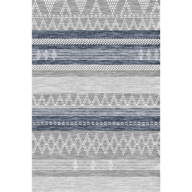 Primitive Tribal Rug Multicolor Geometry Rug Non-Slip Back Washable Stain Resistant Rug for Bedroom