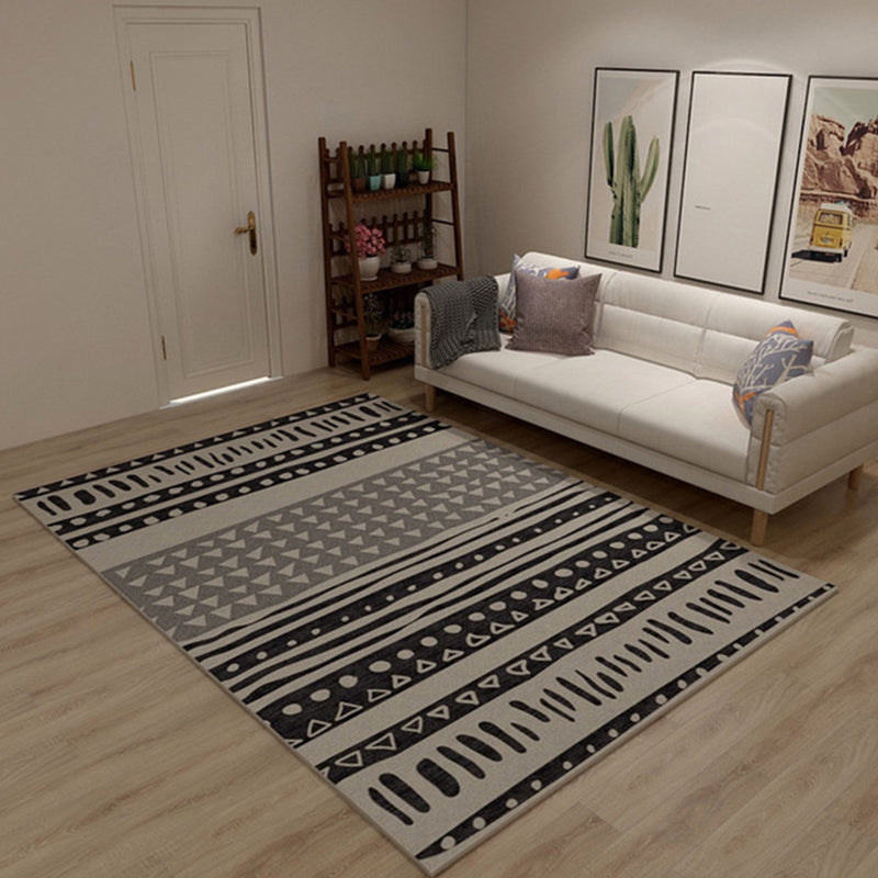 Western Tribal Print Rug Multicolored Synthetic Rug Machine Washable Non-Slip Back Stain Resistant Rug for Living Room