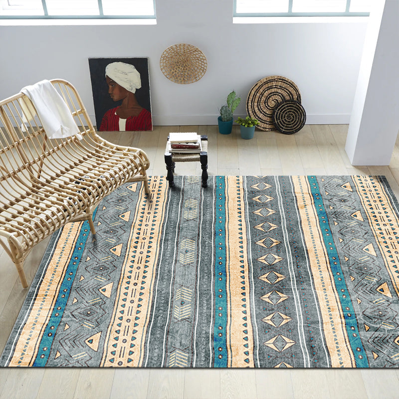 Southwest Tribal Print Rug Multicolor Polypropylene Rug Non-Slip Pet Friendly Washable Rug for the Living Room