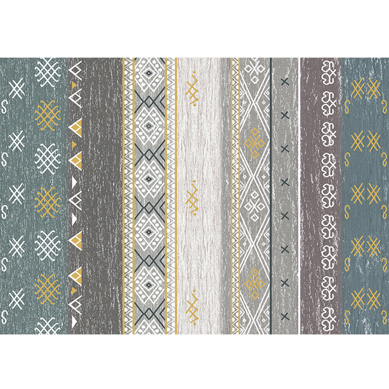 Southwest Tribal Print Rug Multicolor Polypropylene Rug Non-Slip Pet Friendly Washable Rug for the Living Room