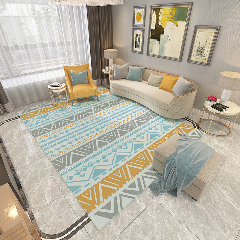 Americana Printed Rug Multicolor Synthetic Rug Non-Slip Back Stain Resistant Washable Rug for the Living Room