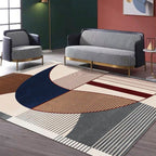 Creative Geometric Color-Block Carpet Multi Color Nordic Carpet Synthetic Non-Slip Stain-Resistant Machine Washable Carpet for Home