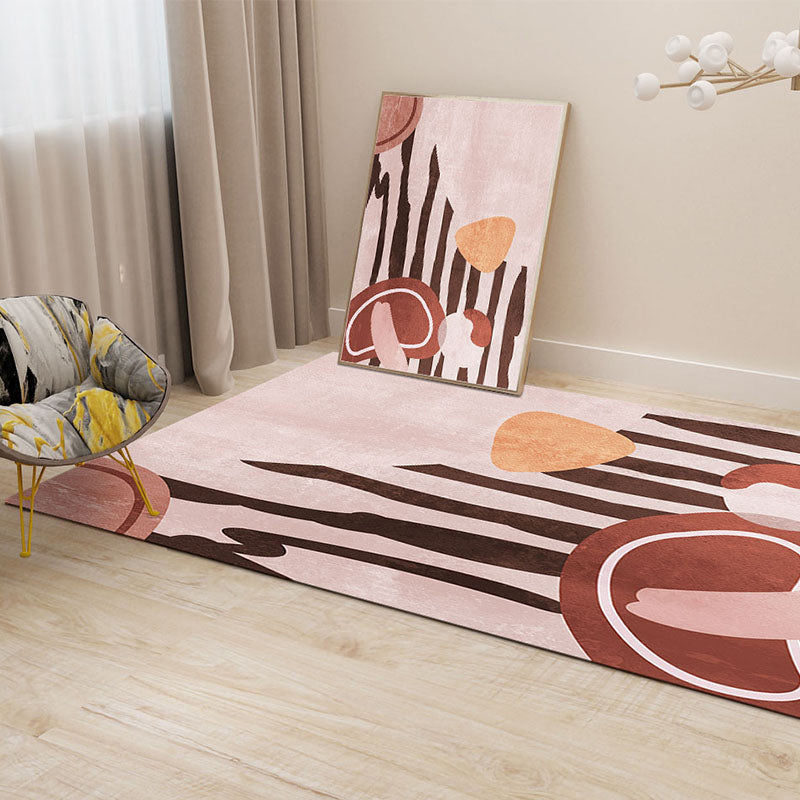 Creative Geometric Color-Block Carpet Multi Color Nordic Carpet Synthetic Non-Slip Stain-Resistant Machine Washable Carpet for Home