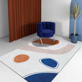 Multicolor Abstract Art Printed Rug Polypropylene Minimalist Area Rug Machine Washable Non-Slip Back Stain Resistant Rug for Large Space