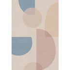 Multi Color Scandinavian Style Rug Polyester Abstract Water-Color Block Print Rug Stain Resistant Machine Washable Anti-Slip Backing Rug for Home
