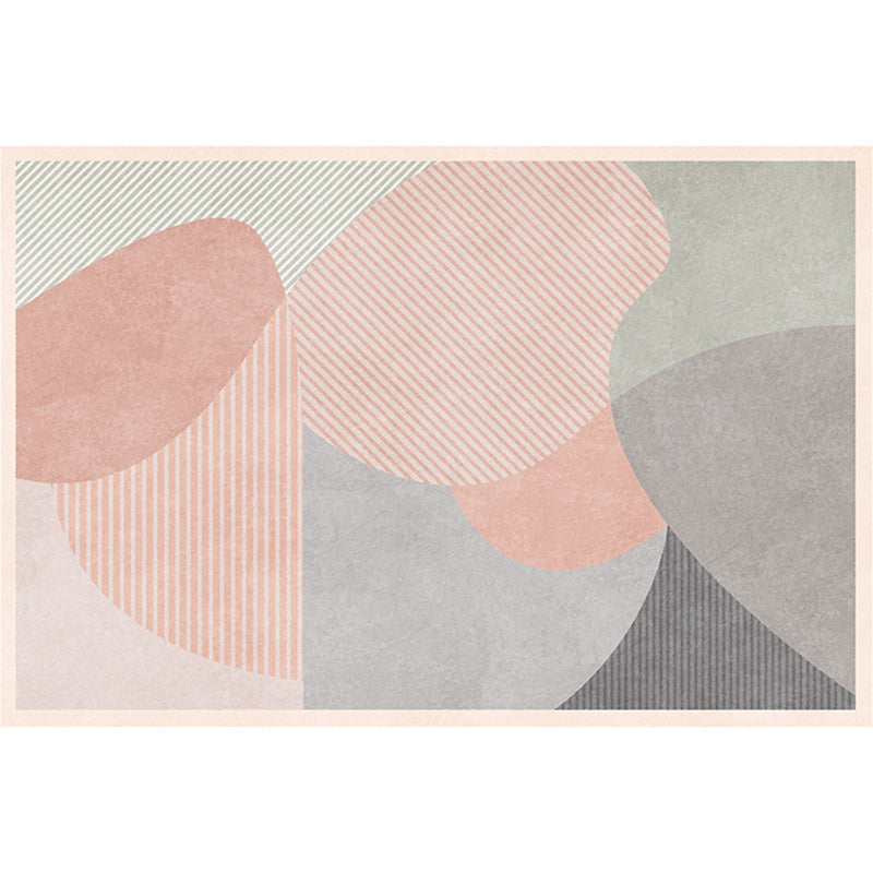 Modern Geometric Color Block Rug Multicolored Synthetic Area Rug Pet-Friendly Washable Non-Slip Back Rug for Living Room