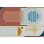 Modern Geometric Color Block Rug Multicolored Synthetic Area Rug Pet-Friendly Washable Non-Slip Back Rug for Living Room