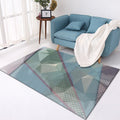 Multicolored modern rug made of polyester geometric pattern washable stain-resistant non-slip rug for the living room