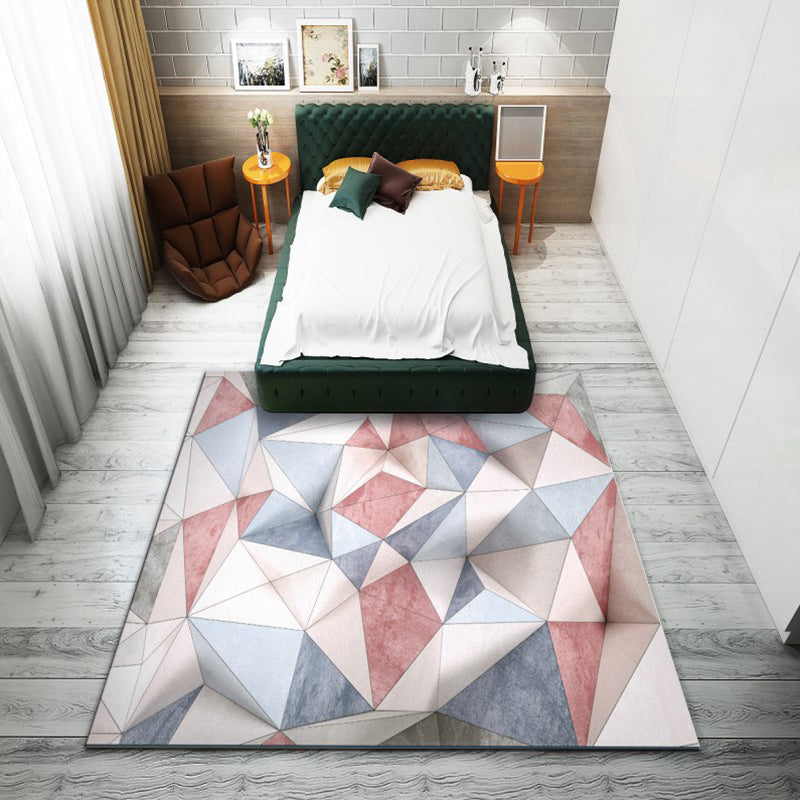 Fashion Modernism Rug Multicolored geometric rug Stain resistant Machine washable non-slip backing Rug for the family room