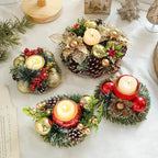 Christmas candle wreath Xmas New Year candle holders decors