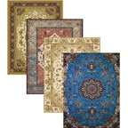 Multicolored parlor rug Nostalgia floral pattern area rug non-slip backing washable rug