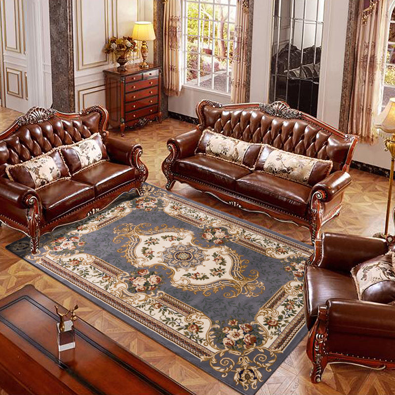 Olden Floral Printed Carpet Multicolored Synthetic Area Rug Pet Friendly Easy Care Indoor Cover for Living Room