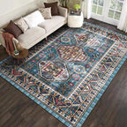 Casual floral printed rug multicolored polypropylene indoor rug non-slip backing easy to care for rug for bedroom
