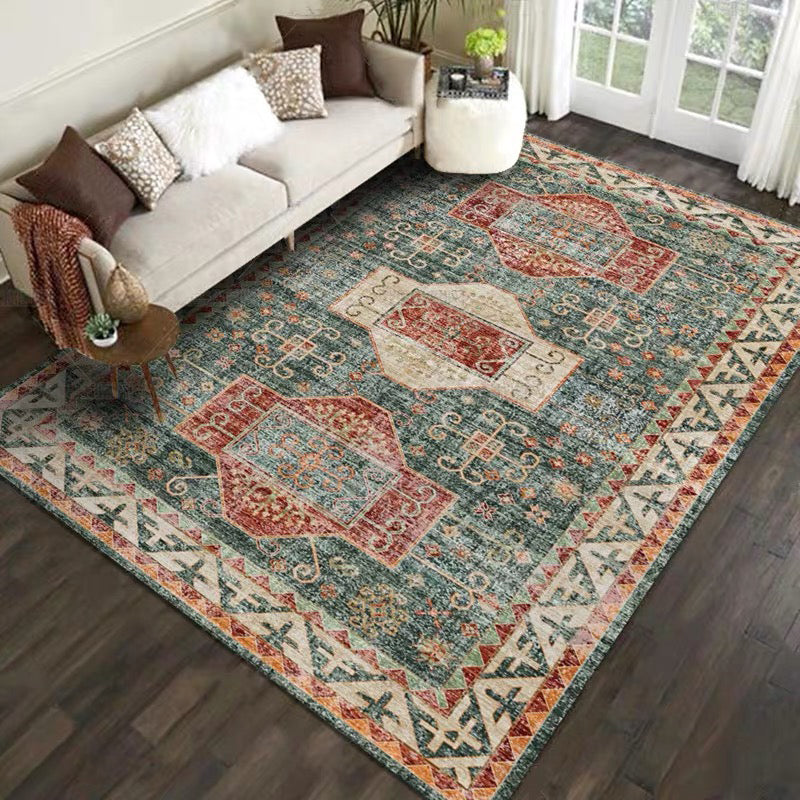 Casual floral printed rug multicolored polypropylene indoor rug non-slip backing easy to care for rug for bedroom