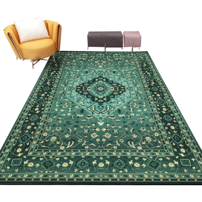 Casual floral printed rug multicolored polypropylene indoor rug non-slip backing easy to care for rug for bedroom